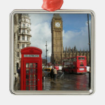 London-Telefonkasten u. Big Ben (St.K) Weihnachtsbaum Ornamente