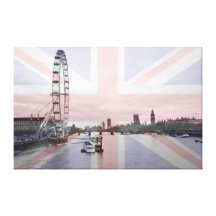 Londonskyline-Gewerkschafts-Jack-Flagge Galerie Falt Leinwand