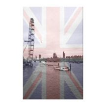 Londonskyline-Gewerkschafts-Jack-Flagge Leinwanddruck