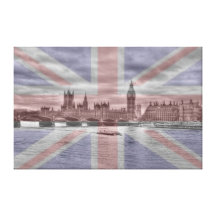 Londonskyline-Gewerkschafts-Jack-Flagge Leinwand Drucke