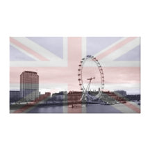 Londonskyline-Gewerkschafts-Jack-Flagge Gespannte Galerie Drucke