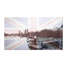 Londonskyline-Gewerkschafts-Jack-Flagge Leinwanddruck