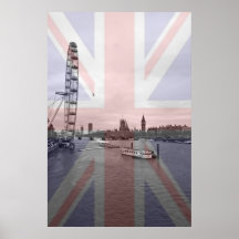 Londonskyline-Gewerkschafts-Jack-Flagge Plakat