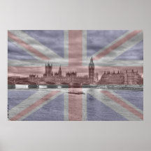 Londonskyline-Gewerkschafts-Jack-Flagge Plakate