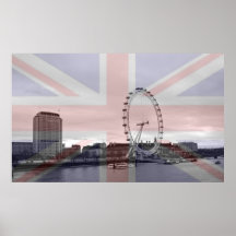 Londonskyline-Gewerkschafts-Jack-Flagge Plakatdrucke