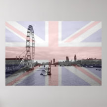 Londonskyline-Gewerkschafts-Jack-Flagge Posterdrucke
