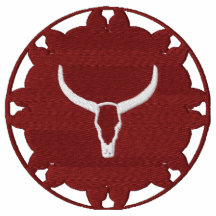 Longhorn auf ledernem Rad-Ureinwohner-Entwurf
