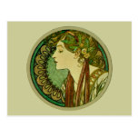 Lorbeer, Alphonse Mucha Postkarte