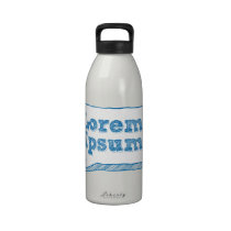 lorem ipsum, handgeschriebener Text im Gekritzelra trinkflaschen
