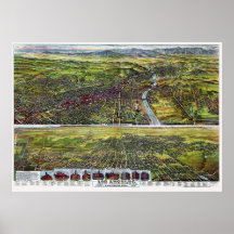 Los Angeles, panoramische Karte CAs - 1894 Posterdrucke