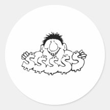 Lose Geld Runde Sticker