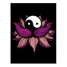 Lotos-Blume und Yin Yang Postkarte