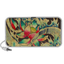 Lotos-Blumeund Wasserwatercolor-Malerei iPod Speaker