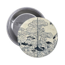 Lotos-Pflanzen durch Tachibana, Yasukuni Anstecknadelbutton