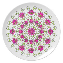 Lotus Blüte Mandala Flache Teller