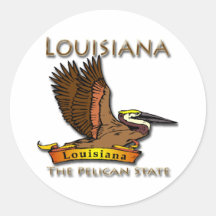 Louisiana-Pelikan-Staats-Pelikan Runde Sticker