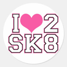 Love2SK8 - Schwarzes u. Rosa Stickers