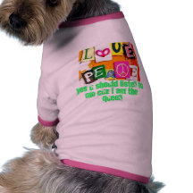love&peace mit Schreiben Hund Tshirts