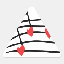 LOVE SONG MUSIC NOTES CUTE RED BLACK WHITE FRIENDS TRIANGLE STICKERS