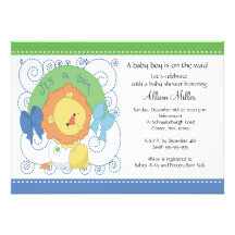 Löwe-Baby-Babyparty Individuelle Ankündigskarten