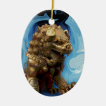 Löwin-asiatisches Symbol der Loyalität und des Glü Weihnachtsbaum Ornamente