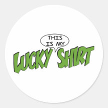 lucky shirt runde sticker