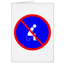 Lustig kein Sitzen auf Toiletten-Zeichen-Gruß-Kart
