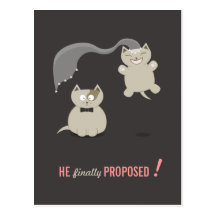 Lustige Cartoon-Katzen - Save the Date Postkarte