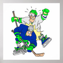 lustige Eis-Hockey-Zusammenstoßgraphik Plakat