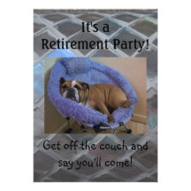 Lustige englische Bulldoggen-Ruhestands-Party Einl