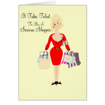 Lustige Geburtstags-Karten-Dame Shopping Theme