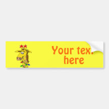 Lustige Giraffe mit Licht-wunderlichem Weihnachten Autosticker