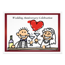 Lustige Hochzeitstag-Einladung