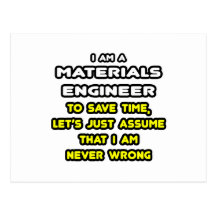 Lustige Material-Ingenieur-T-Shirts und Geschenke Postkarten
