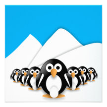 Lustige Pinguine Individuelle Einladungen