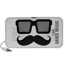 Lustige schwarze Sonnenbrille-Schnurrbart-Lautspre