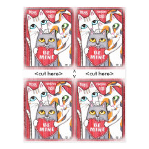 Lustige u. niedliche Katze4 Valentines-flache Kart Postkarte