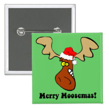 Lustige Weihnachtselche Button