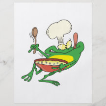 lustiger alberner kochender Kochsfrosch-Cartoon Personalisierte Flyer