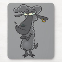 lustiger Cartooncharakter der schwarzen Schafe Mousepad