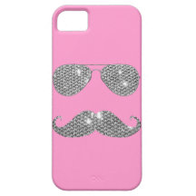 Lustiger Diamant-Schnurrbart mit Brille Etui Fürs iPhone 5