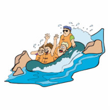 lustiger Familie WhitewaterflößenCartoon Photoausschnitte