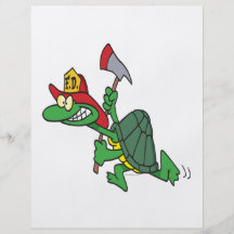 lustiger Feuerwehrmannfeuerwehrmann-Schildkröte-Ca Individuelle Flyer
