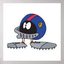 lustiger Fußballsturzhelm-Cartooncharakter Posterdruck