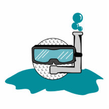 lustiger Golfball mit Snorkel Acryl Ausschnitt