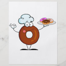 lustiger Krapfenkrapfen-Kochs-Cartooncharakter Individuelle Flyer