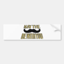 Lustiger Schnurrbart Mai das stache ist mit Ihnen Auto Sticker
