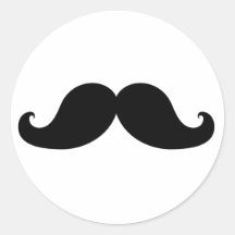 Lustiger schwarzer Schnurrbart-Spaß Runder Sticker