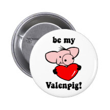 Lustiger Schwein Valentinstag Buttons