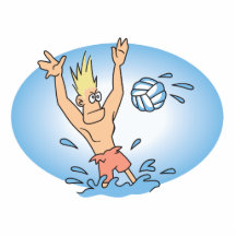 lustiger waterpolo Typ-Cartoon Photoausschnitt